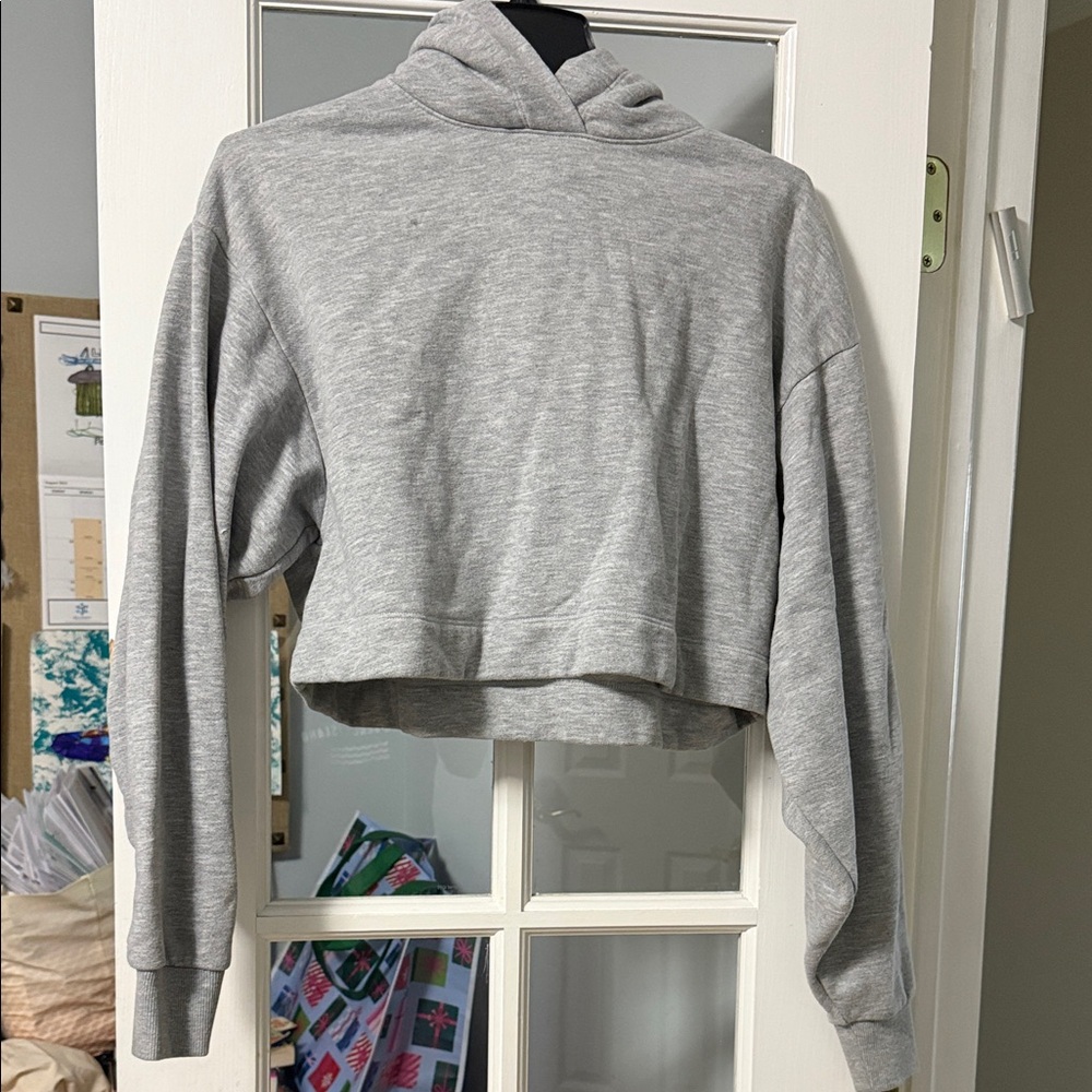 ALO Yoga Heather Gray Cropped Hoodie